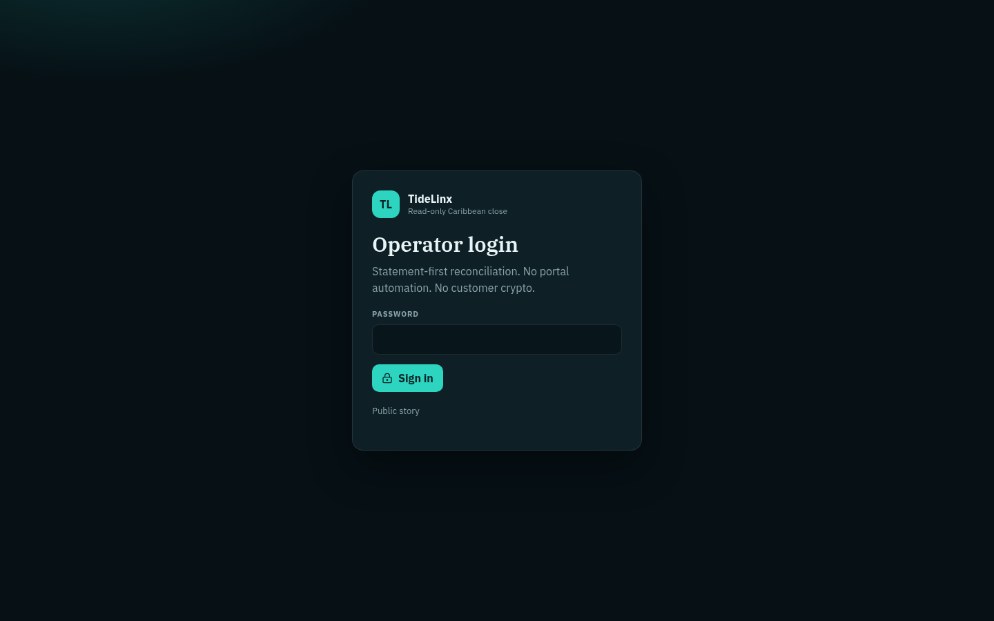 TideLinx operator login